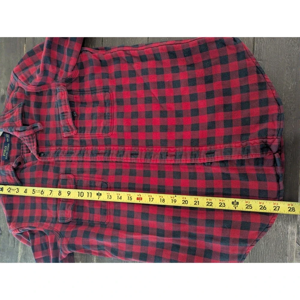 Men's Polo Ralph Lauren Buffalo Plaid Two-Ply Flannel Shirt Sz M Cabincore